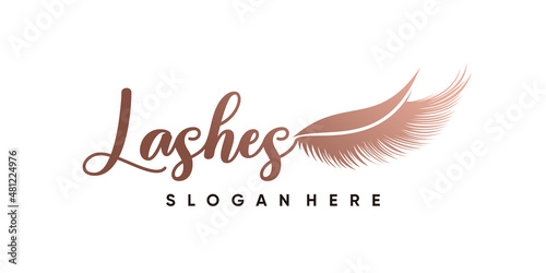 eyelash logo design with style and creative concept