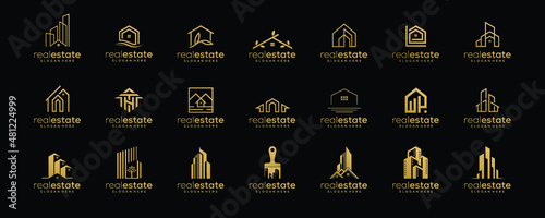 Set of collection creative real estate logo design templates photo