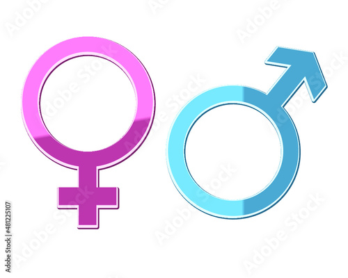 Male and female signs isolated on a white background
