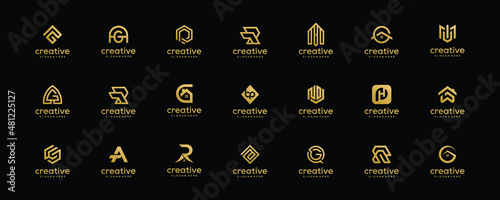 Set of creative collection real estate and initials letters monogram a-z logo design template