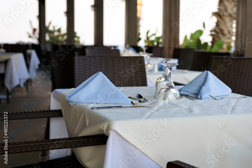 Tables in Greek taverna