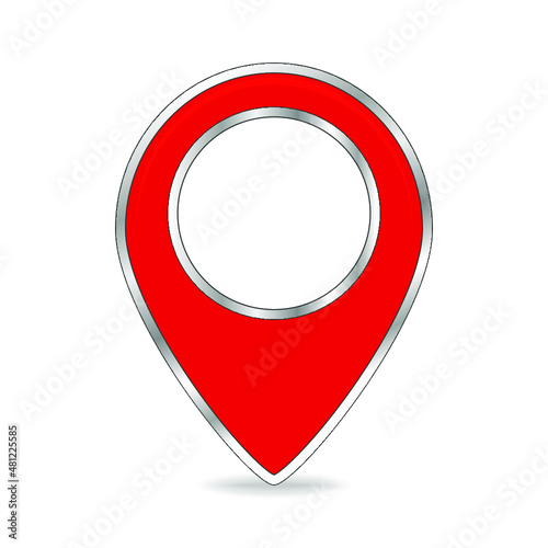 Red map marker icon isolated on a white background