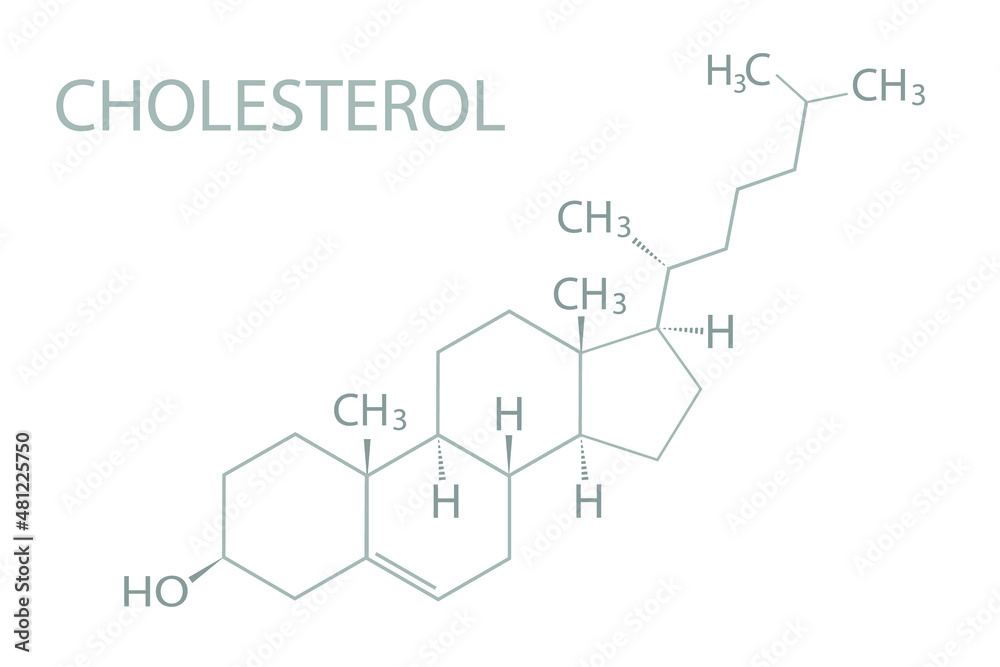 Cholesterol molecular skeletal chemical formula.	
