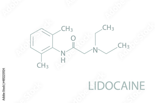 Lidocaine molecular skeletal chemical formula.	 photo