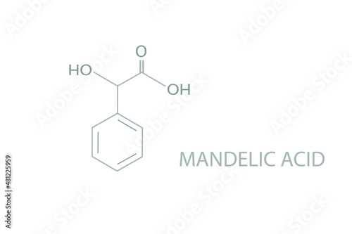 Mandelic acid molecular skeletal chemical formula.	