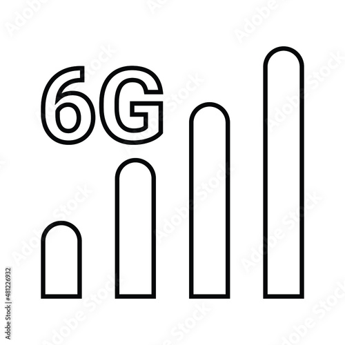 6g  cellular  network  wireless outline icon. Line art vector.