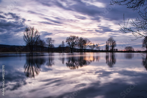 sunset over the river