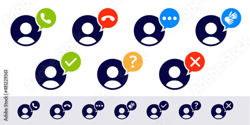 Icons Persons Call In Out Phone Speech Service