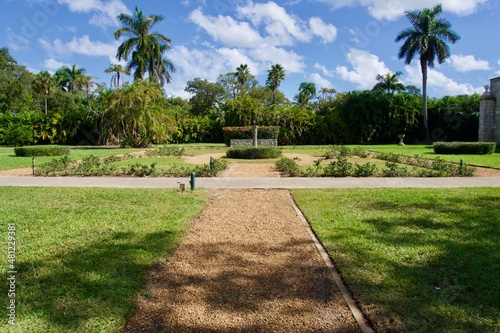 Gardens at Ancient Spanish Monastery, Monastery of St. Bernard de Clairvaux, was originally built in the 1100s Spain. Purchased by William Randolph Hurst, and rebuilt in North Miami Beach, Florida. photo