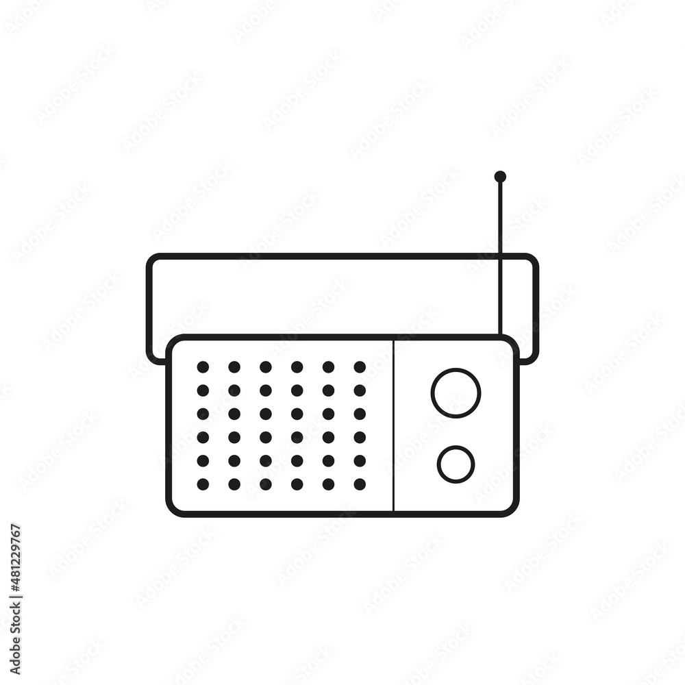Radio linear icon. Contour symbol. Vector isolated outline