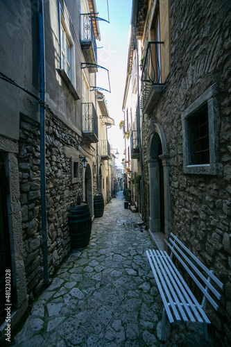 Fototapeta Naklejka Na Ścianę i Meble -  Taurasi, Avellino, Italy: view of the historic center.