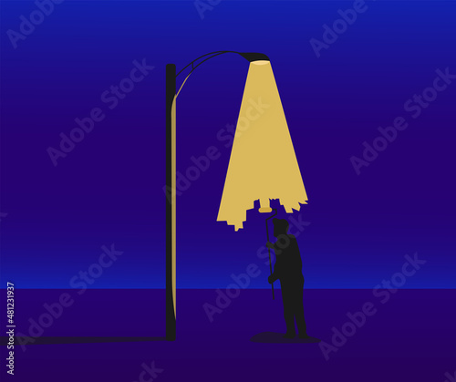 Man paints light