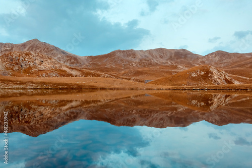 Landscape with lake and mountains