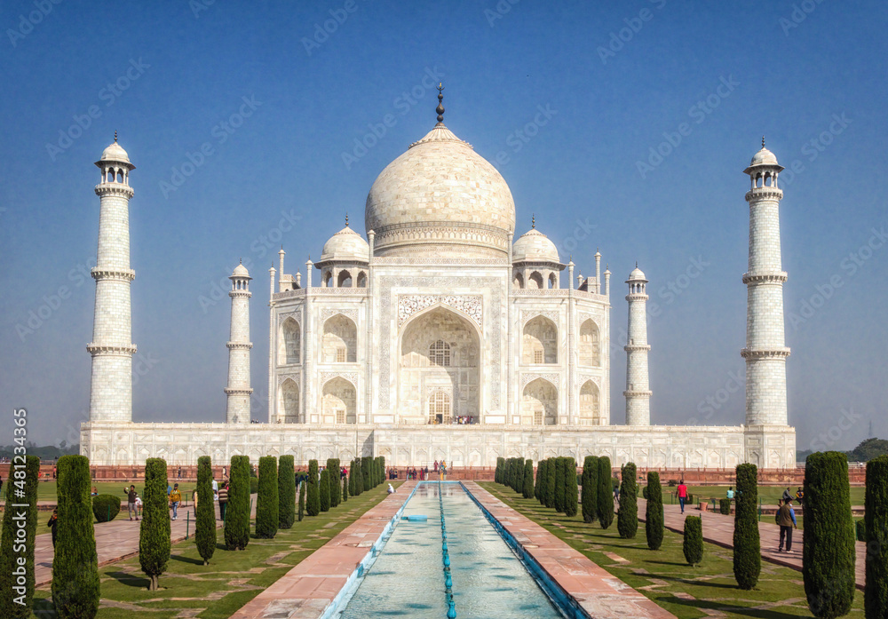 Fototapeta premium Taj Mahal, Agra, Uttar Pradesh, Rajasthan, India, Asia