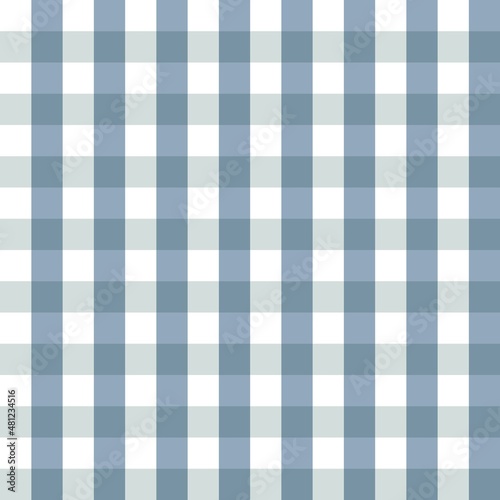 Simple vector gingham seamless background in shades of blue, symmetrical backdrop, universal pattern for packaging, printing on fabric, children's products and clothing