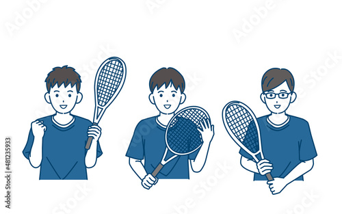 テニス 男子テニス部 クラブ活動 部活 スポーツ 男の子 イラスト Magnesy