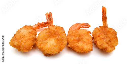 Canvas Print Stack butterfly shrimps on white background