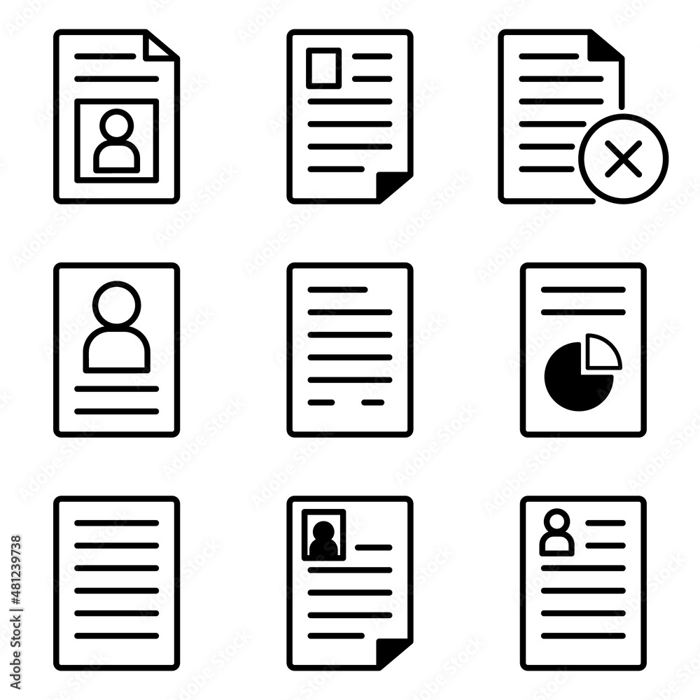Docs Flat Icon Set Isolated On White Background Docs Flat Icon Set Isolated On White Background