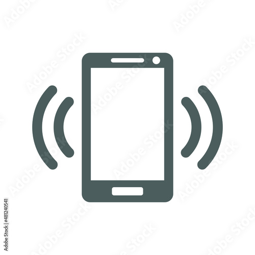Android, area, phone icon. Gray vector graphics.