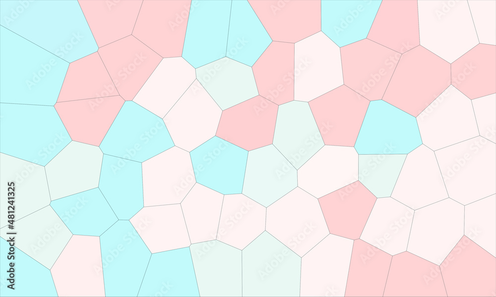Graphic mosaic or puzzle consists of muted pink green and aqua blue polygons. Laconic pale composition. Conceptual geometric flat texture. Digital artwork. Great as cover, print, blank, background. Graphic mosaic or puzzle consists of muted pink green and aqua blue polygons. Laconic pale composition. Conceptual geometric flat texture. Digital artwork. Great as cover, print, blank, background.