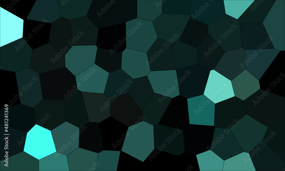 Abstract dark mosaic or puzzle consists of green emerald black polygons. Laconic glowing wallpaper. Conceptual geometric flat design. Digital artwork. Great as cover, print, blank, pattern, texture. Abstract dark mosaic or puzzle consists of green emerald black polygons. Laconic glowing wallpaper. Conceptual geometric flat design. Digital artwork. Great as cover, print, blank, pattern, texture.