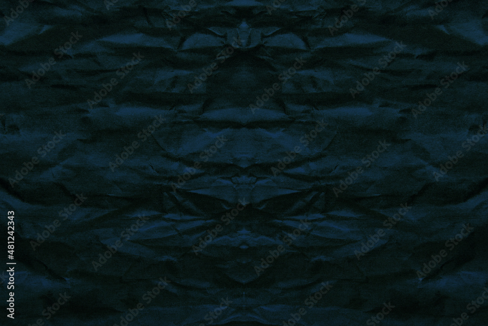Fototapeta premium Abstract dark blue mirrored background of a torn paper