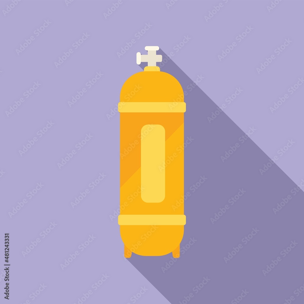 Pool oxygen tank icon flat vector. Cleaning pool