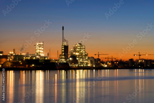 Chemical factory on the board of the river Merwede near Dordrecht