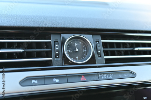 the clock control unit in the car interior of the car