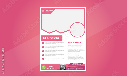 Business flyer, brochure, report, magazine, business poster, portfolio presentation, leaflets a4 template design. Services marketing Vector illustration