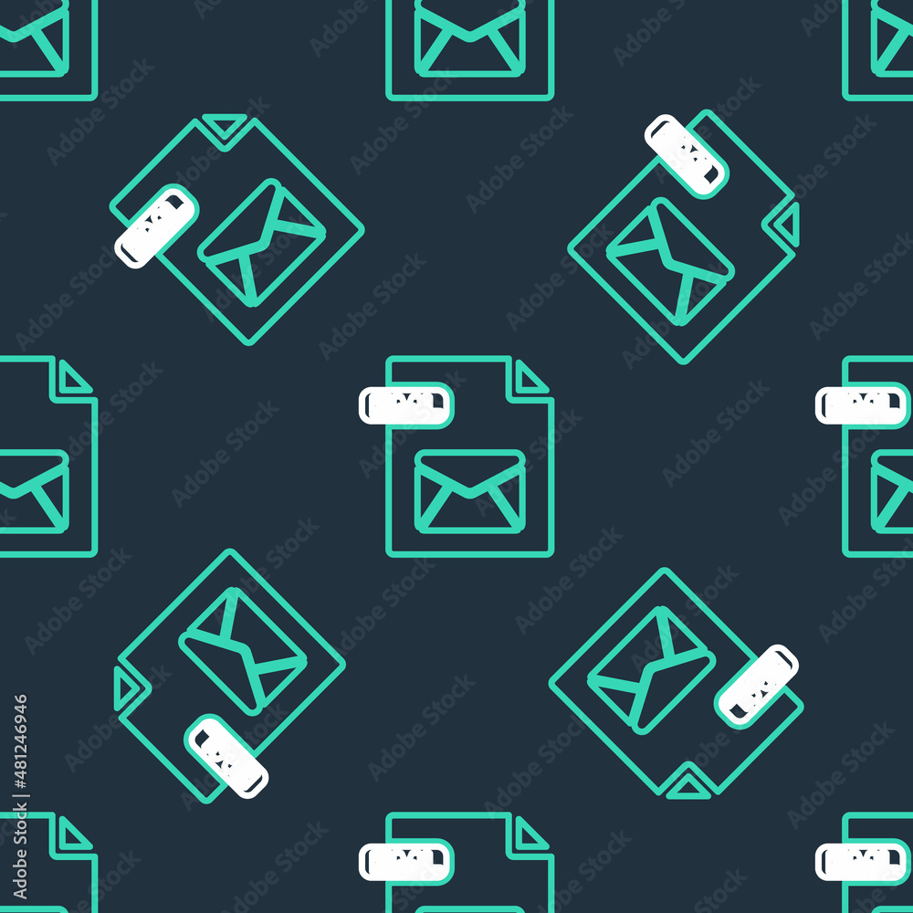 Line EML file document. Download eml button icon isolated seamless pattern on black background. EML file symbol. Vector Line EML file document. Download eml button icon isolated seamless pattern on black background. EML file symbol. Vector