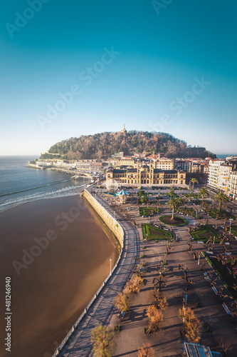 High view of Alderdi Eder park at the coast side of Donostia-San Sebastian, at the Basque Country. photo