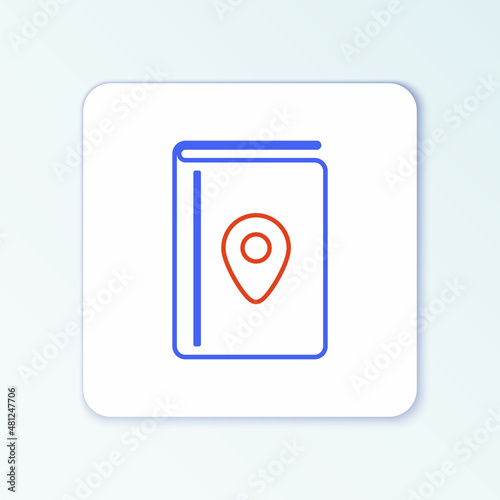 Line Cover book travel guide icon isolated on white background. Colorful outline concept. Vector Free Download Line Cover book travel guide icon isolated on white background. Colorful outline concept. Vector - GFXLoad