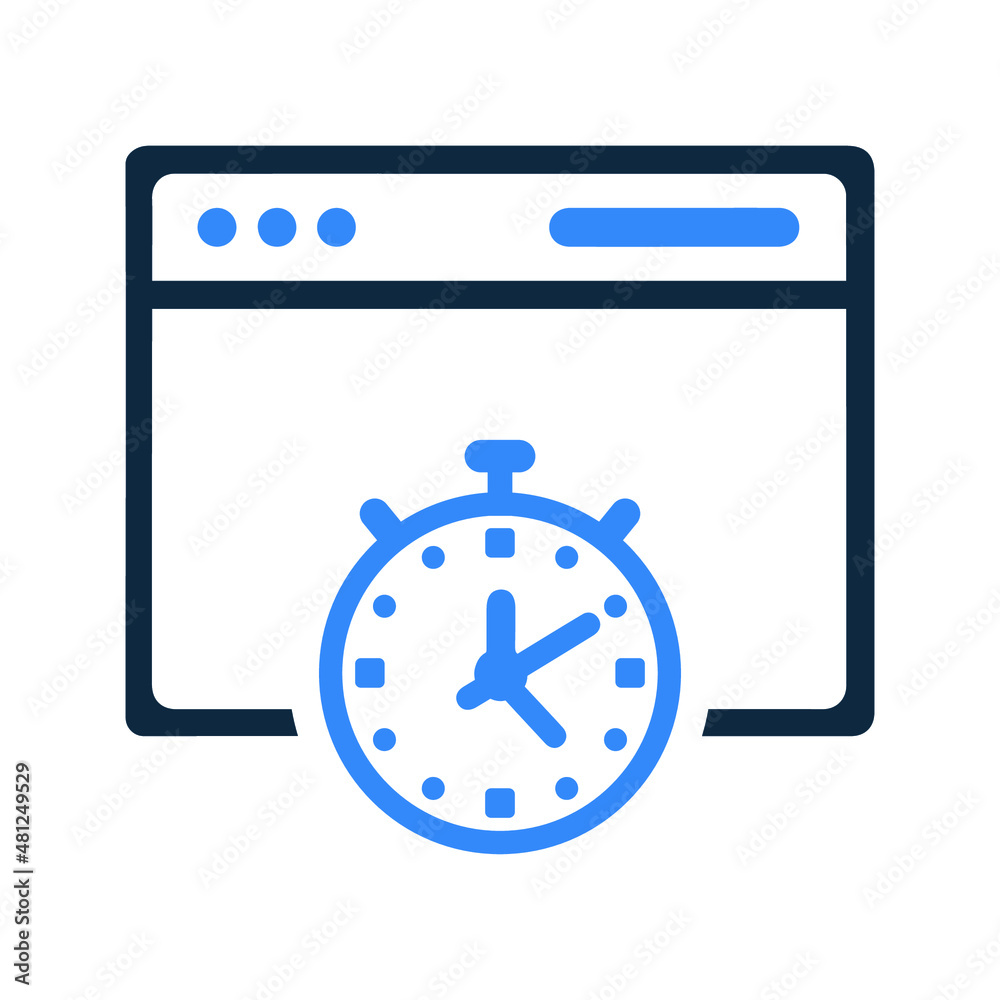 Webpage, time, timing icon. Simple vector sketch. Webpage, time, timing icon. Simple vector sketch.