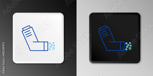 Line Inhaler icon isolated on grey background. Breather for cough relief, inhalation, allergic patient. Medical allergy asthma inhaler spray. Colorful outline concept. Vector