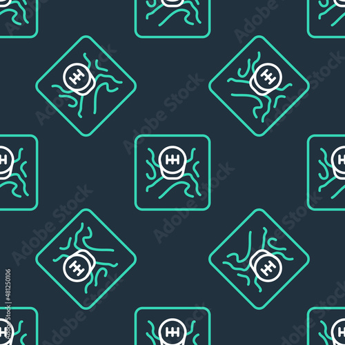 Line Gear shifter icon isolated seamless pattern on black background. Transmission icon. Vector
