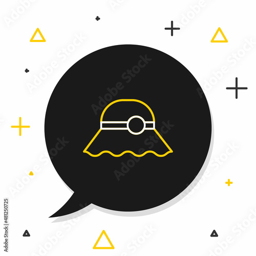 Line Elegant women hat icon isolated on white background. Colorful outline concept. Vector