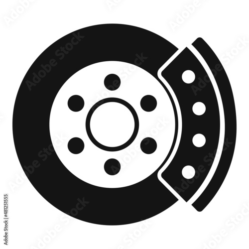 Car brake disk icon simple vector. Disc pad