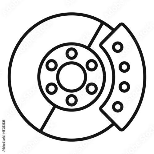 Car brake disk icon outline vector. Disc pad