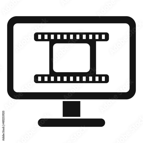 Film monitor icon simple vector. Cinema video