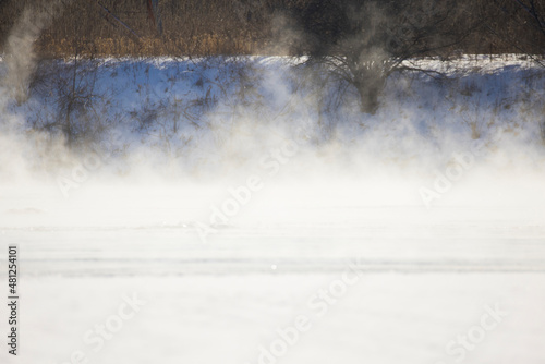 Fototapeta Naklejka Na Ścianę i Meble -  St. Lawrence River in cold winter, Canada, Quebec