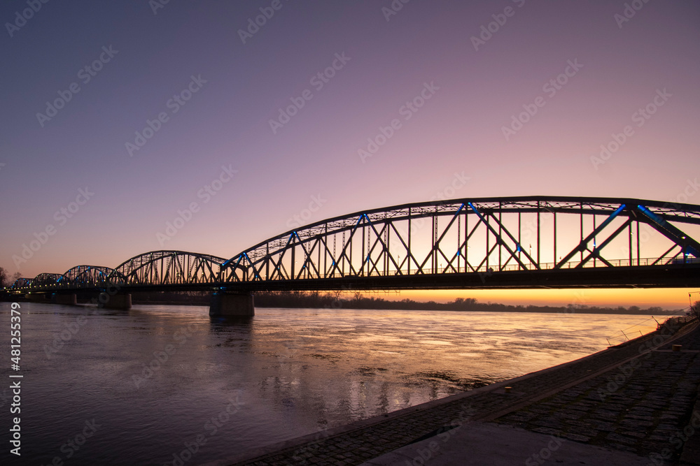 Krajobraz most drogowy Toruń - obrazy, fototapety, plakaty 