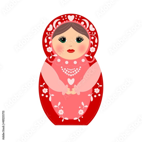 russian doll isolated on white, matrioshka, matrioska, matrioscka