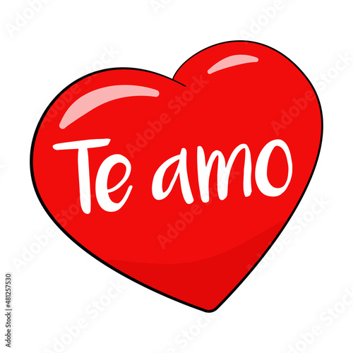 Te amo. Spanish text. I Love You. Vector.