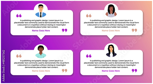 Creative Testimonial Banner, Quote , Infographic Template Editable Vector Illustration 