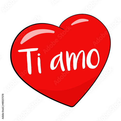 Ti amo. Italian text. I Love You. Vector.