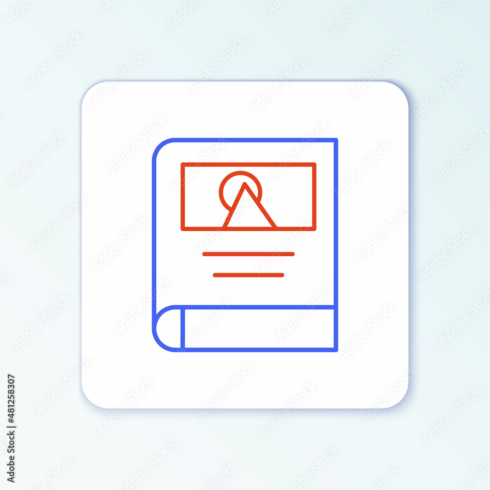 Line Photo album gallery icon isolated on white background. Colorful outline concept. Vector Line Photo album gallery icon isolated on white background. Colorful outline concept. Vector