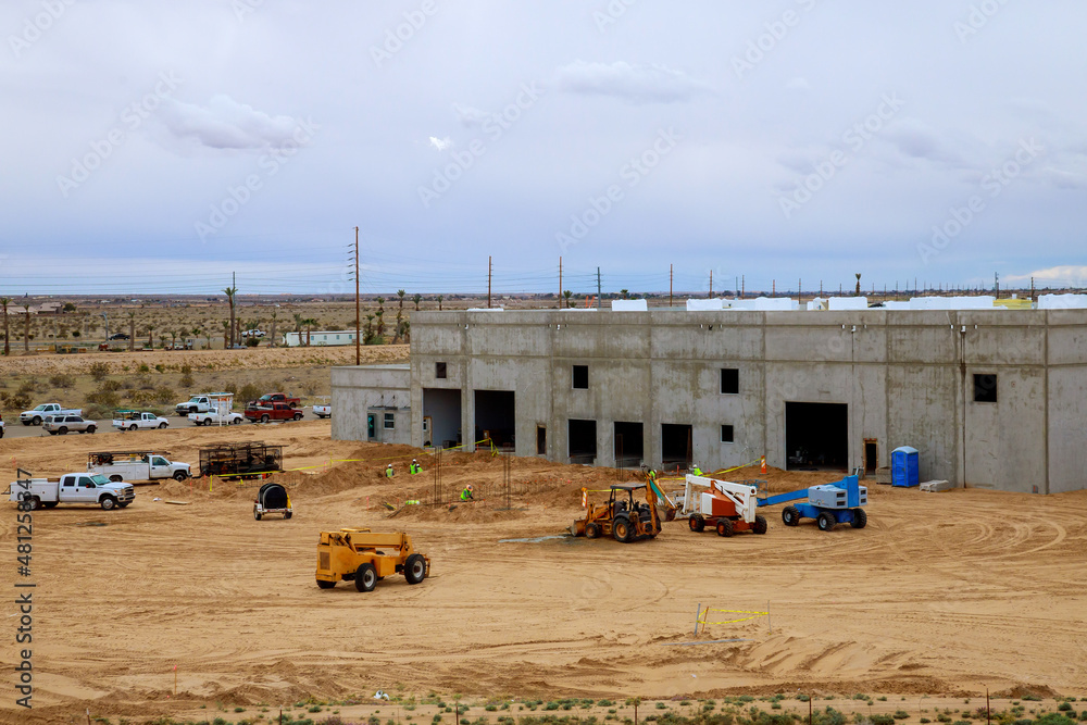 Build modern urban building under construction with commercial office Build modern urban building under construction with commercial office