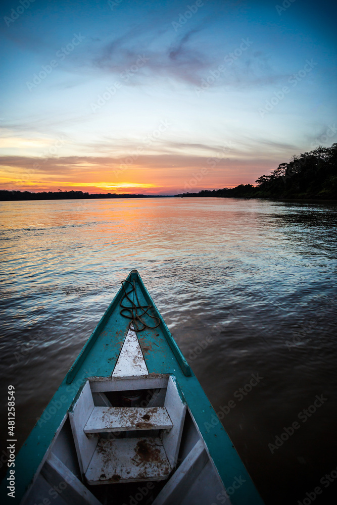 Color full sunset in amazon
