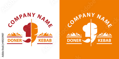 Doner kebab logo for restaurants and markets. Doner kebab logo template. EPS10 vector illustration.
